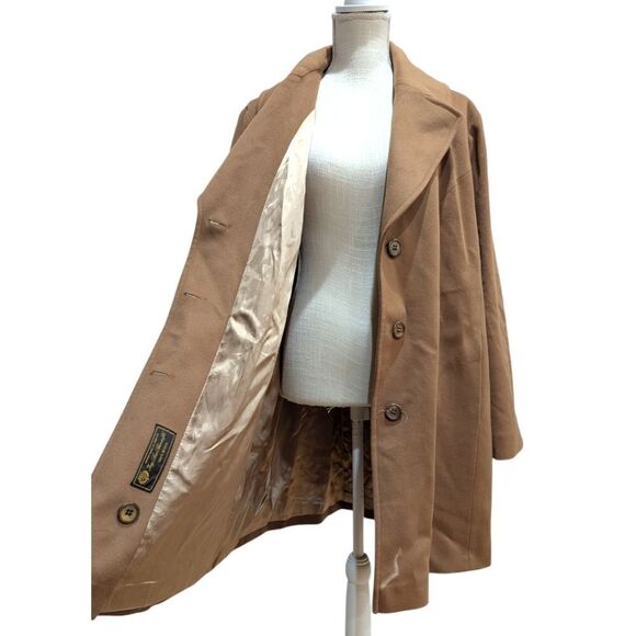 Fleurette x Loro Piana USA Womens 100% Wool Three Button Brown Long Coat Size 22 - Picture 6 of 12